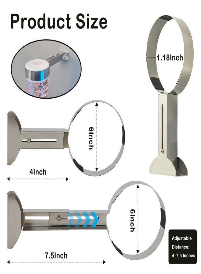 Tenmind Adjustable Stainless Steel Wall Bracket for Aquarium/Bubble Tube Lamps - 15cm Dia Dual-Rail Holder (10-19cm) Child-Safe Anti-Slip Base for Sensory Rooms, Schools, Daycare - Image 2